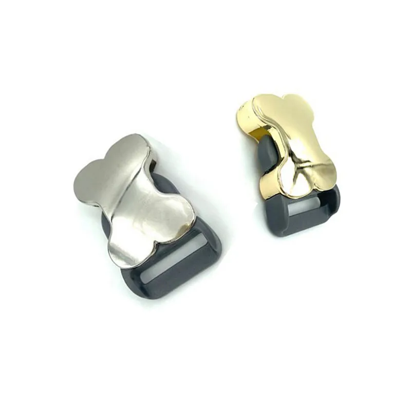 2Pcs 10/15/20/25mm Cute Bone Metal Buckles Dog Collar Side Release Buckle Insert Adjust Clasp Bags Belt Luggage Accessories