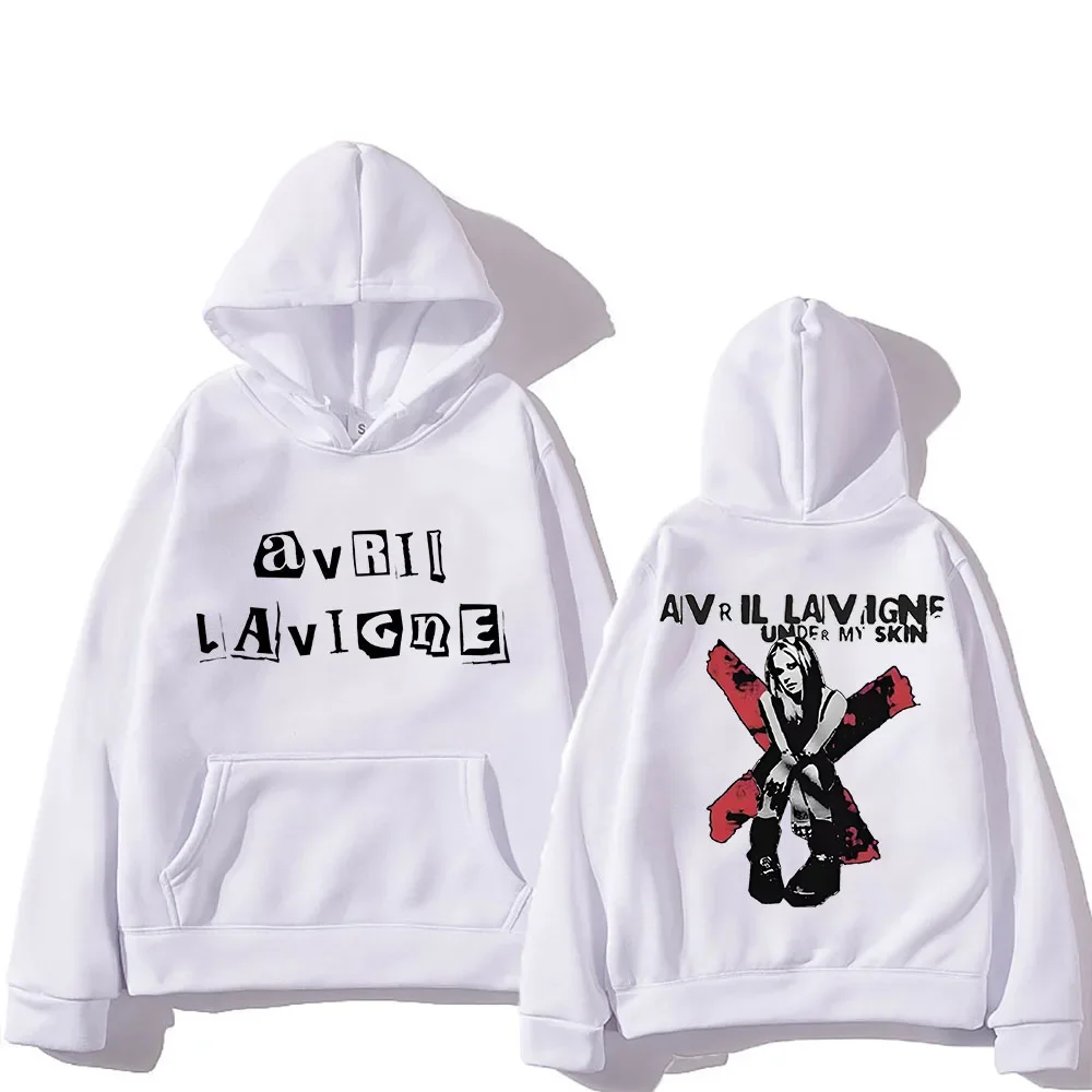 Avril Lavigne Hoodie Long-sleeved Harajuku Comfortable Sweatshirts with Hooded Grunge Fleece Clothing Ropa Mujer Punk Pullovers