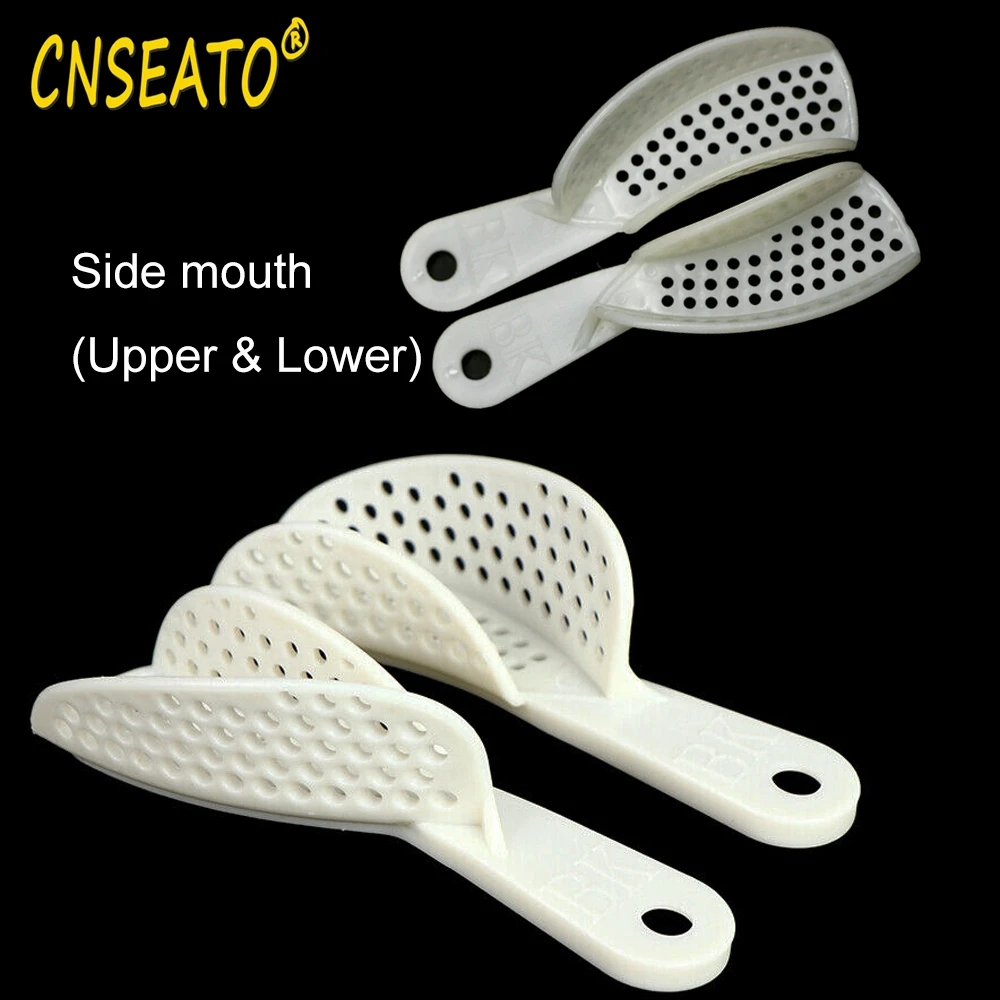 5Pairs Dental Impression Plastic Trays Disposable Denture Tray Teeth Holder Perforated S/M/L Oral Care Dentistry Lab Material