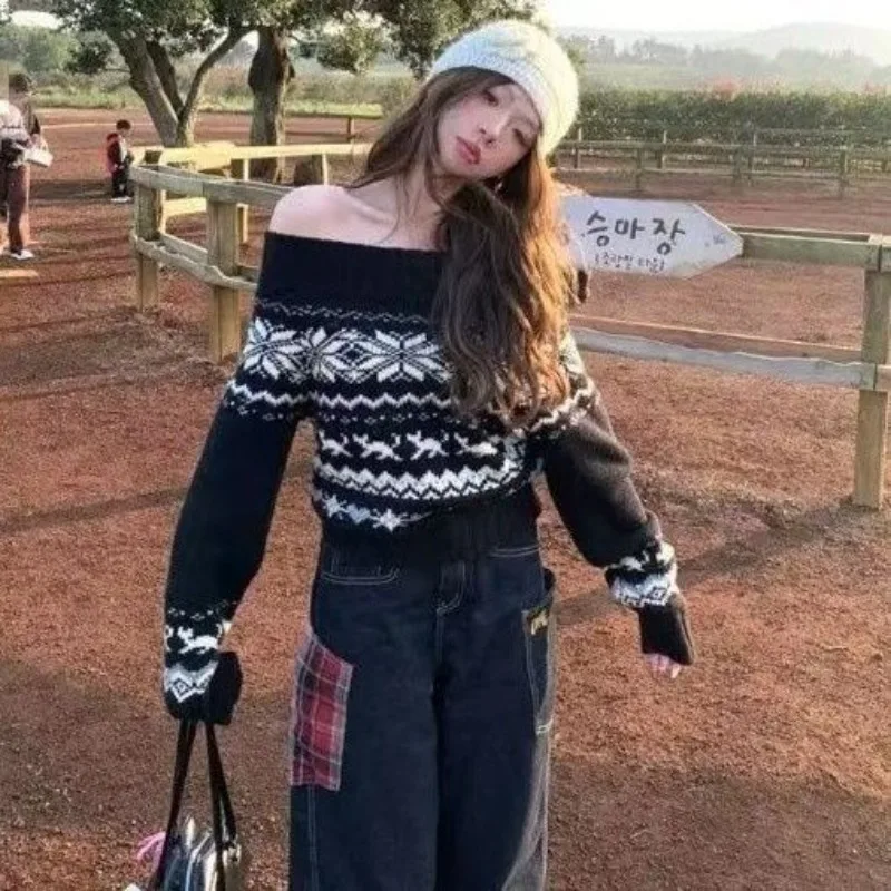 

Retro Sexy Japan Fashion Bodycon Slim Knitted Sweater Women Long Sleeve Vintage Thin Jumpers Female Outwear Y2k Top Chic Spring