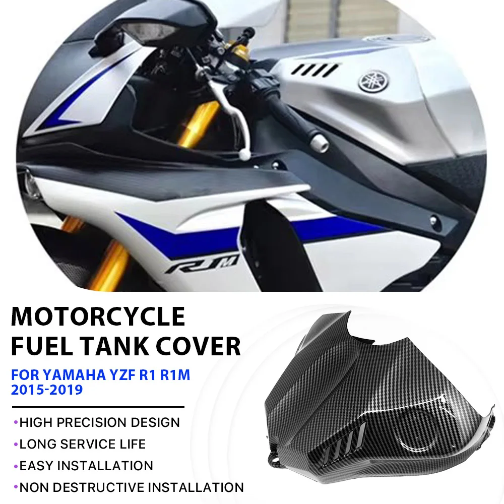 Carbon Fiber Painted Fairing Motorcycle Tank Cover Cowl Panel Trim For YAMAHA YZF1000 YZF R1 R1S R1M 2015 2016 2017 2018 2019
