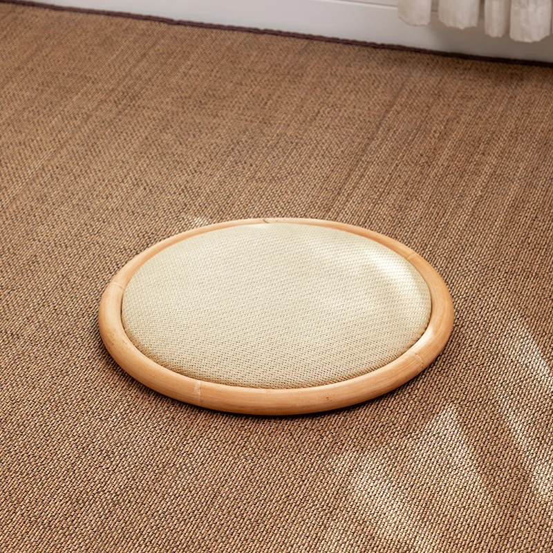 Minimalist Tatami Mat Home Bay Window Low Stool Tea Ceremony Grass Woven Cushion Zen Meditation round