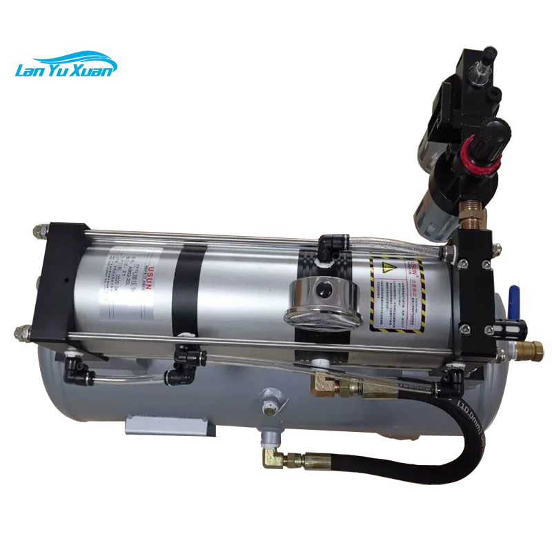 

Hot sale Model: AB03-20L 12-20 Bar output air pressure booster pump system with 20 L air tank and pressure regulators