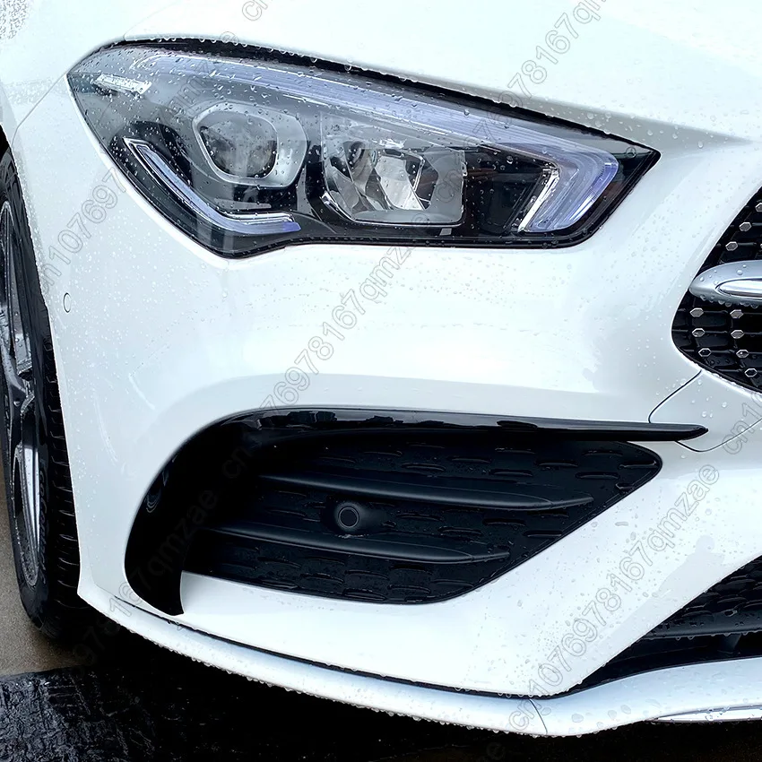 For Mercedes Benz CLA Class C118 X118 CLA35 AMG 2020-2023 Black Front Bumper Spoiler Splitter Air Vent Fog Lamp Grille Trim