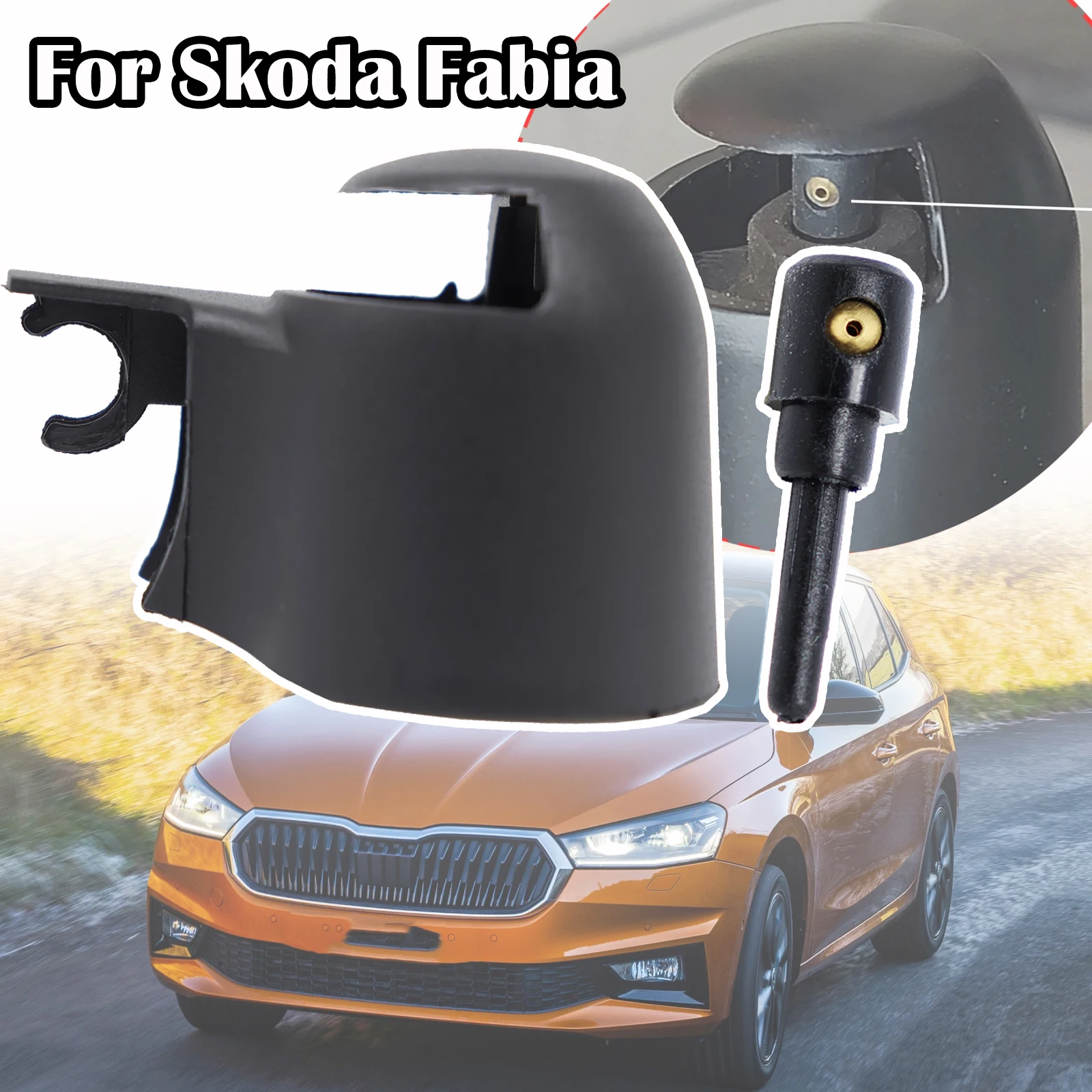 

For Skoda Fabia Combi Roomster 5J Praktik Yeti 5L Rear Wiper Arm Cover Rocker Bolt Cap Washer Jet Nozzle 2009 2010 - 2013 2014