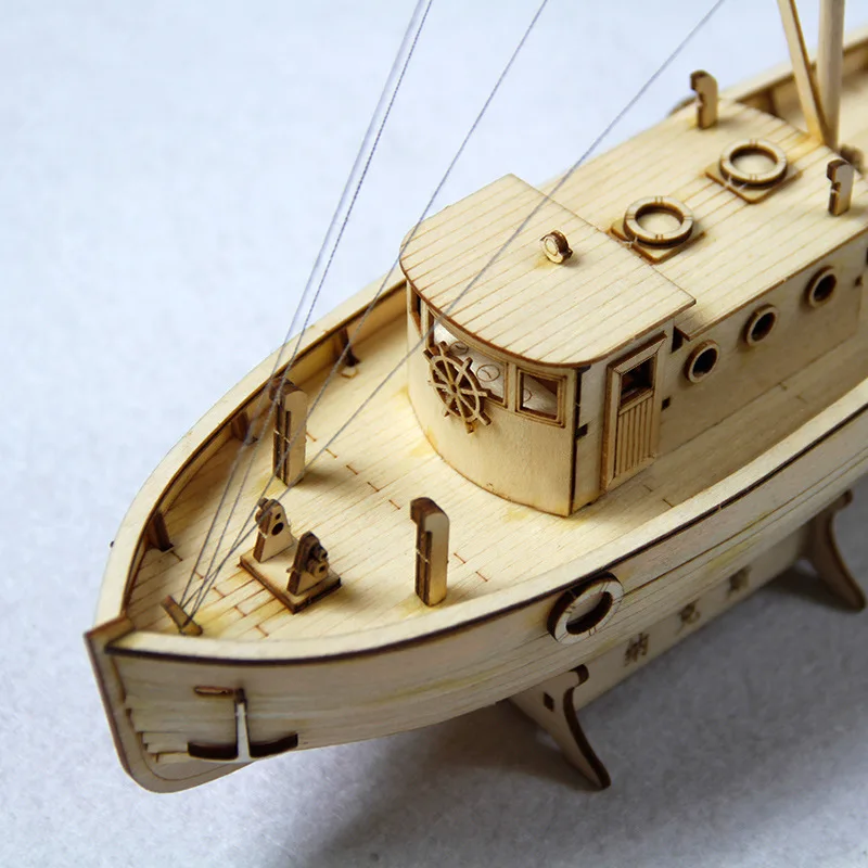 1/30 DIY Model perahu layar kayu NXOS Kit perakitan perahu pancing mainan Puzzle Model perahu layar hadiah mainan anak-anak