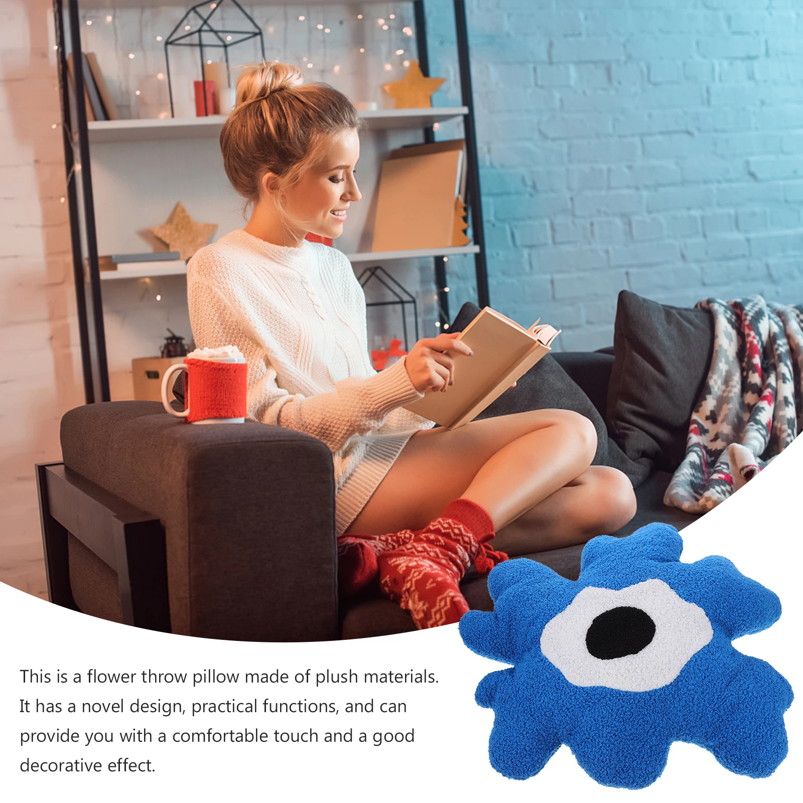 

Flower Shape Throw Pillow Sunflower Style Soft Cushion for Sofa Floor Seating Decorative Pillows Cute Throw Pillows