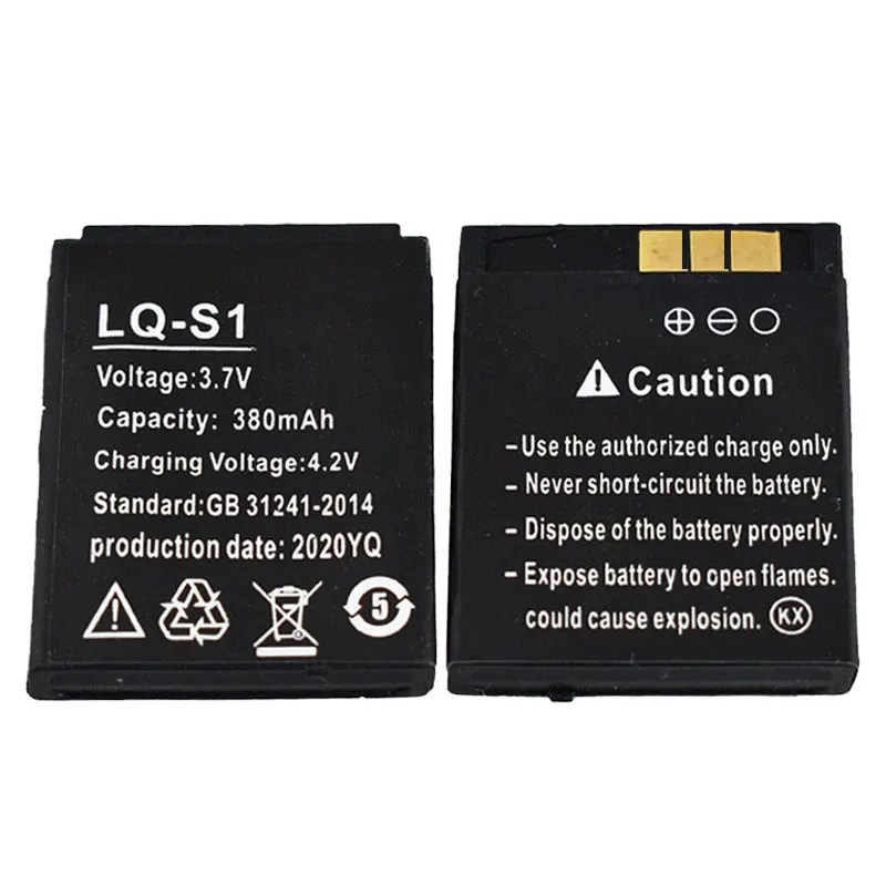 Lq s1 lqs1 3.7v 380mah bateria de relógio inteligente para dz09 AB-S1 DJ-09 YX-W9 SCX-M9 w8 baterias de substituição
