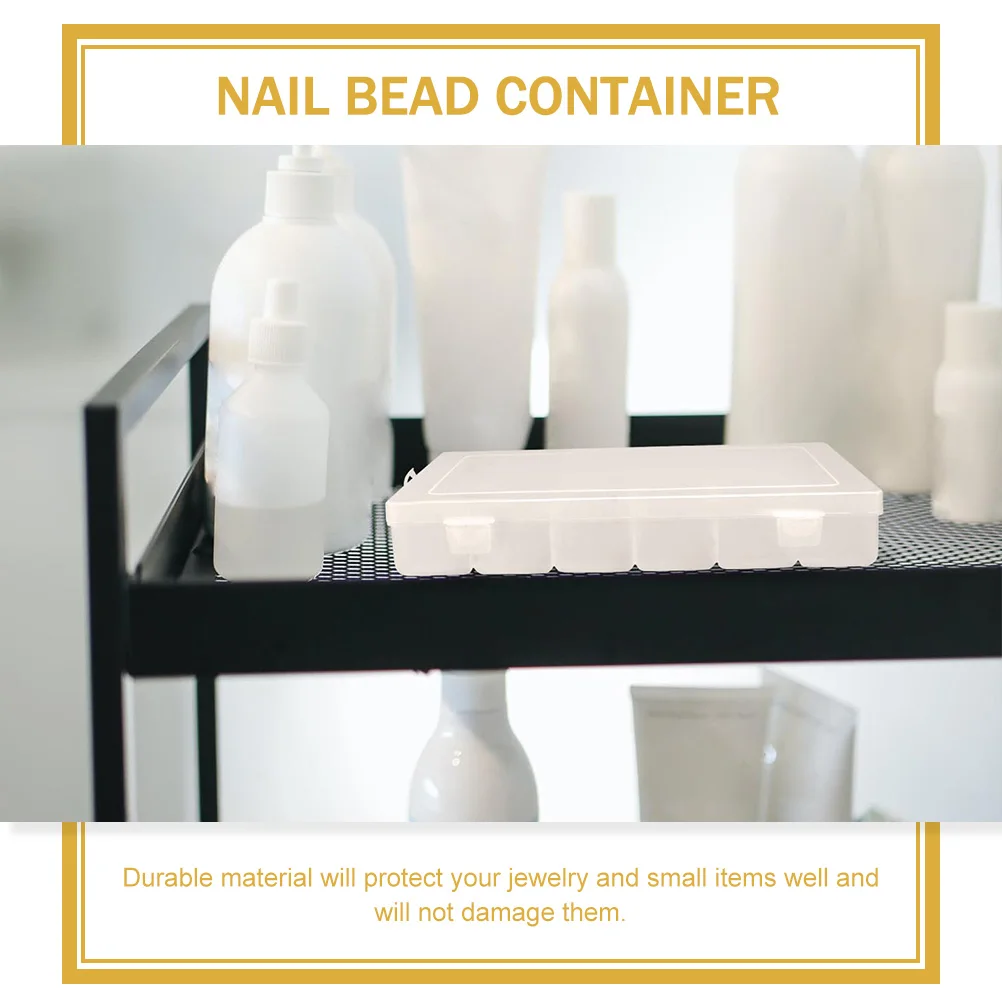 

3 Pcs Diamond Rectangular Storage Box Small Item Container Jewelry Nail Supplies