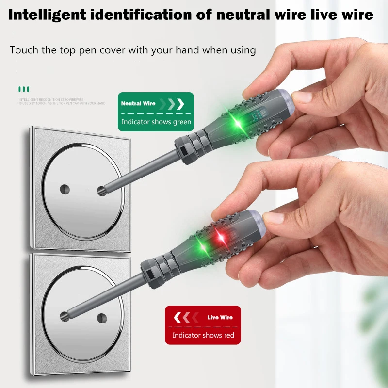 Voltage Tester Screwdriver Live/Neutral Detector Wire Breakpoint Finder Electrical Test Pen for Electrician Repair Hand Tools