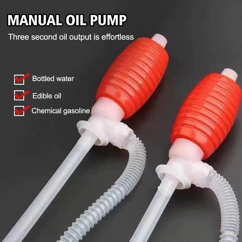 Manual Siphon Suction Water Chemical Liquid Pump Portable Car Truck Fuel Syphon Oil Gasoline Diesel Transfer Sucker Hand Pump