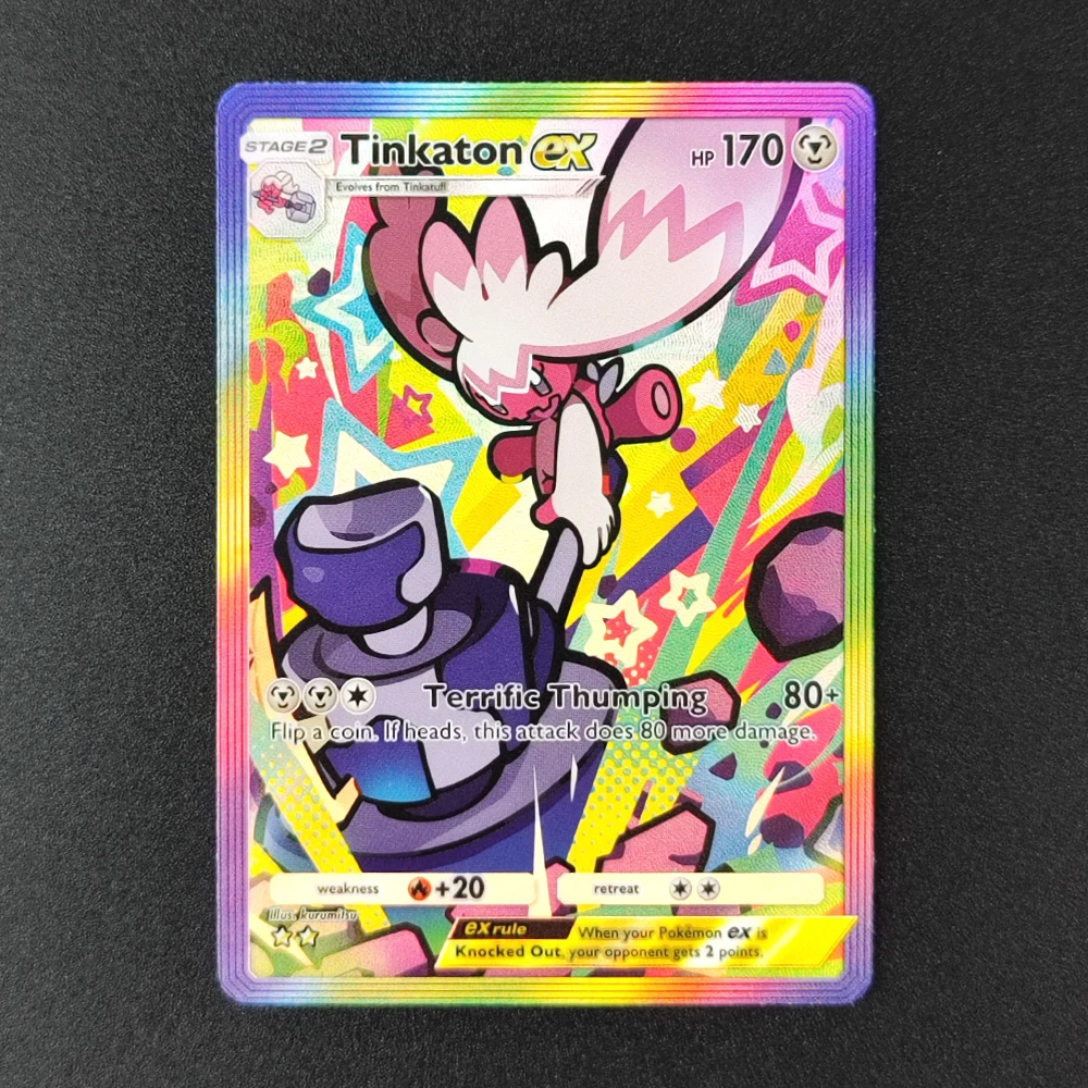 بطاقة عكس لامعة للجيب TCG مصنوعة يدويًا من Giratina Bibarel Tinkaton Pikachu Paldean Clodsire ex Hobby Collection لعبة بطاقة فلاش #4