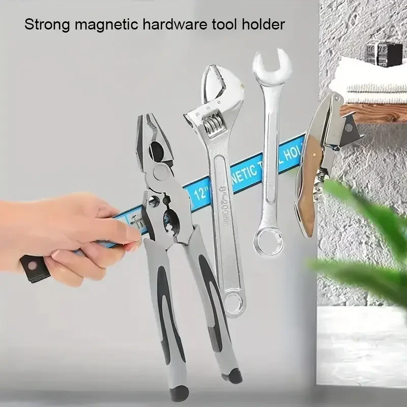 YUANJ 8/12inch Magnetic Tool Holder Heavy Duty Tool Bar Space Saving Metal Organizer Rack Tool for Workshop Garage Home