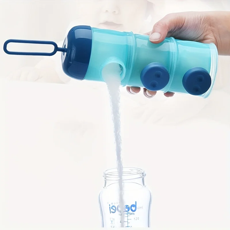 2pcs/1pc Cartoon Portable Baby Milk Powder Dispenser, 3 SeparateCompartmentsStore formula, snacks, orlittle treats separately.