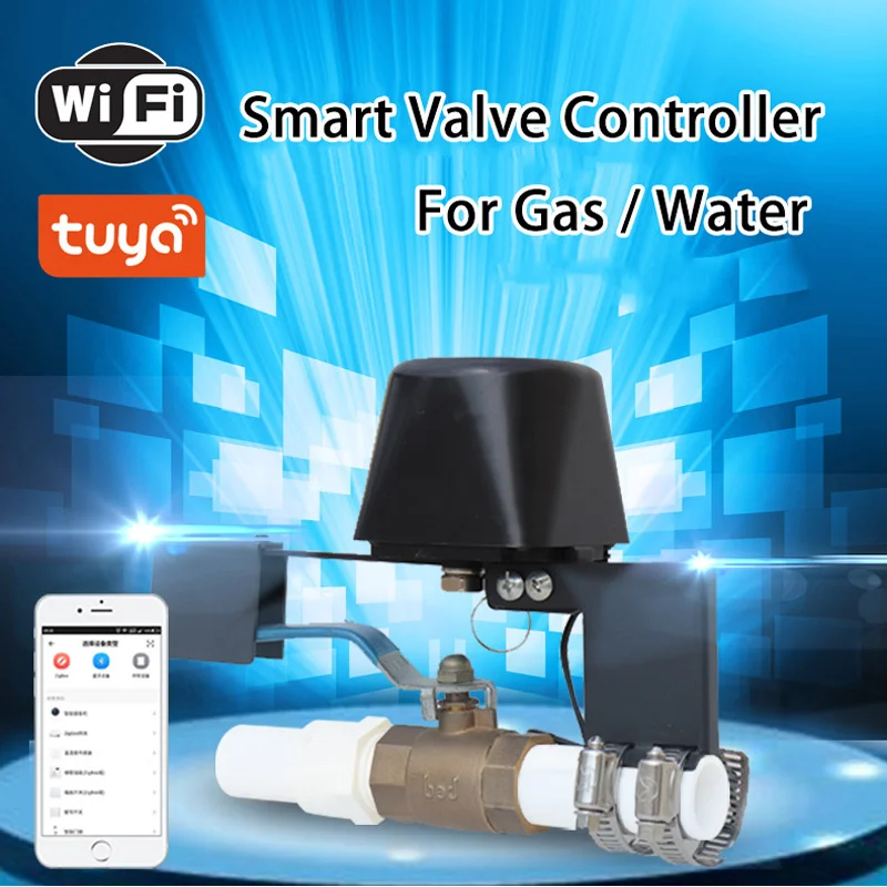 

Tuya Intelligent WiFi+Bluetooth ZIGBEE Smart Valve Manipulator Controller For Gas / Water Remote Control Timing Control