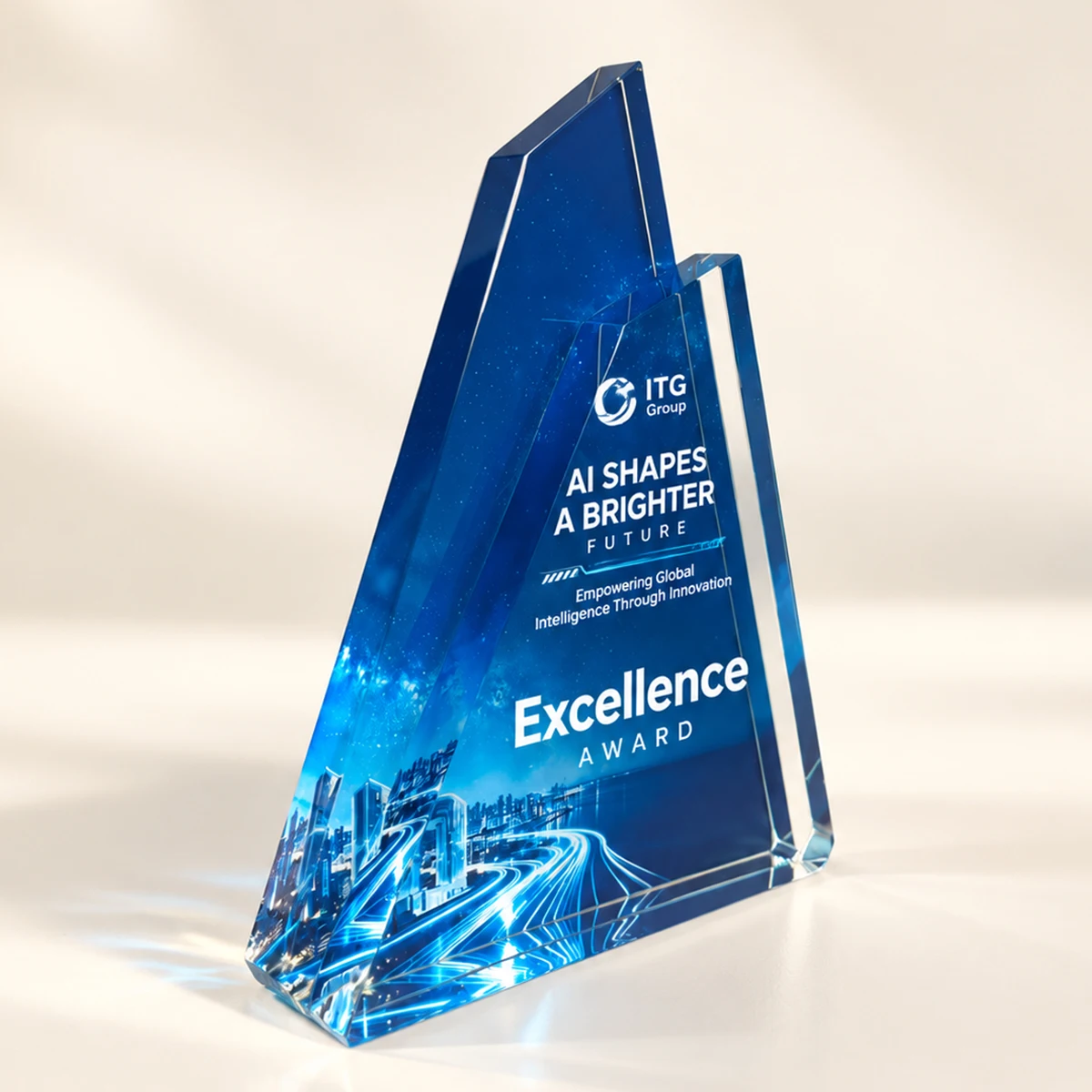 New Glass Trophy Award for Excellent Employees Champions Competition Annual Meeting Corporate Team Building Events