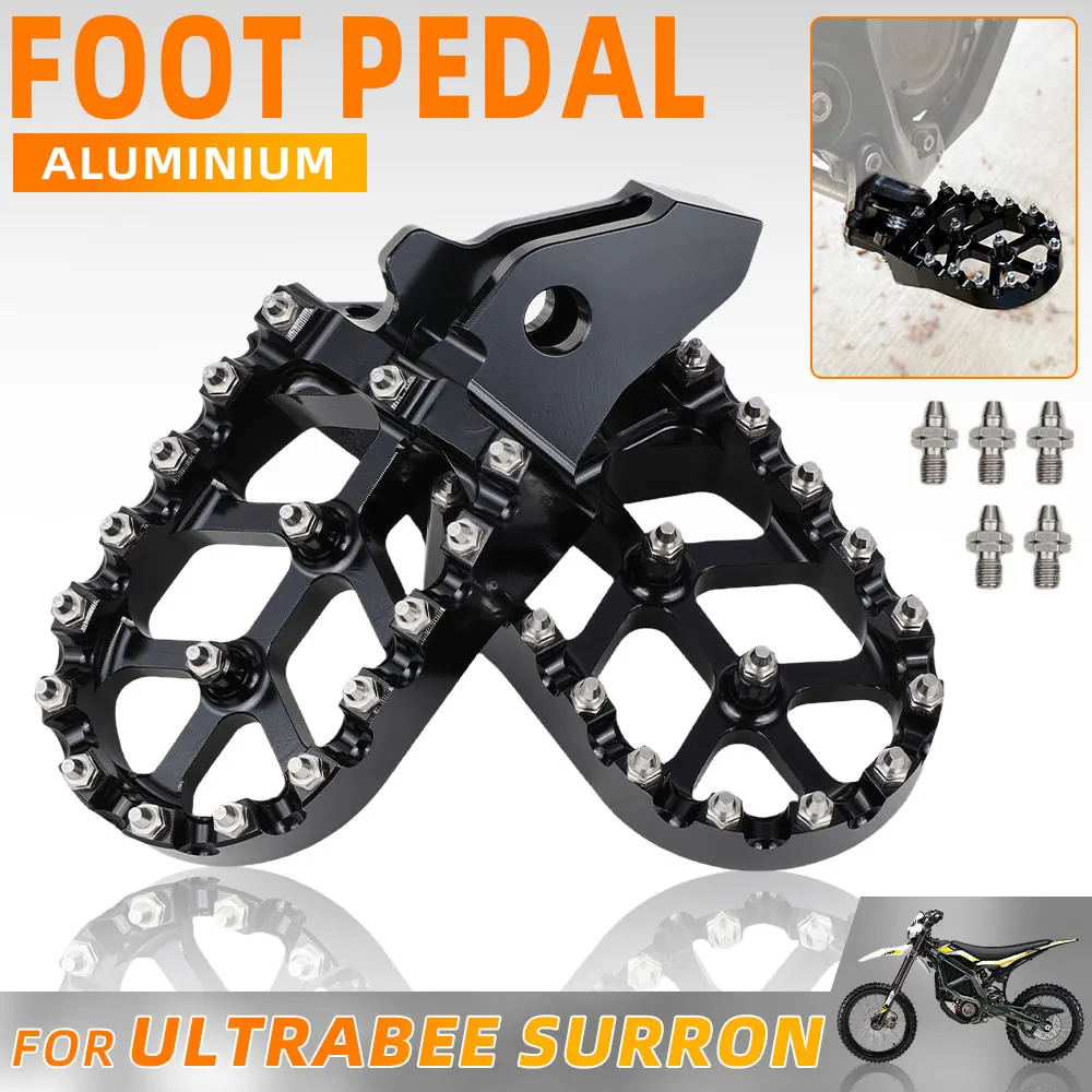 Ebike Foot Pegs for Surron Ultra Bee 7075 Aluminum CNC Footpegs Footrests Pedals for Electric Dirt Bike Sur Ron Ultrabee Scooter
