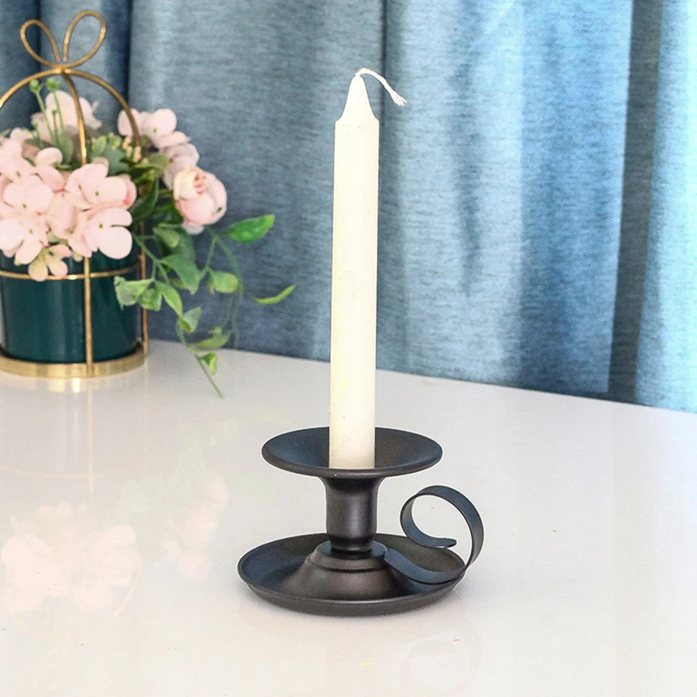 

Candlesticks Iron Material Elegant Tea Cup Design Holder for Living Room Dining Room Home Adornment Decorative Art Piece