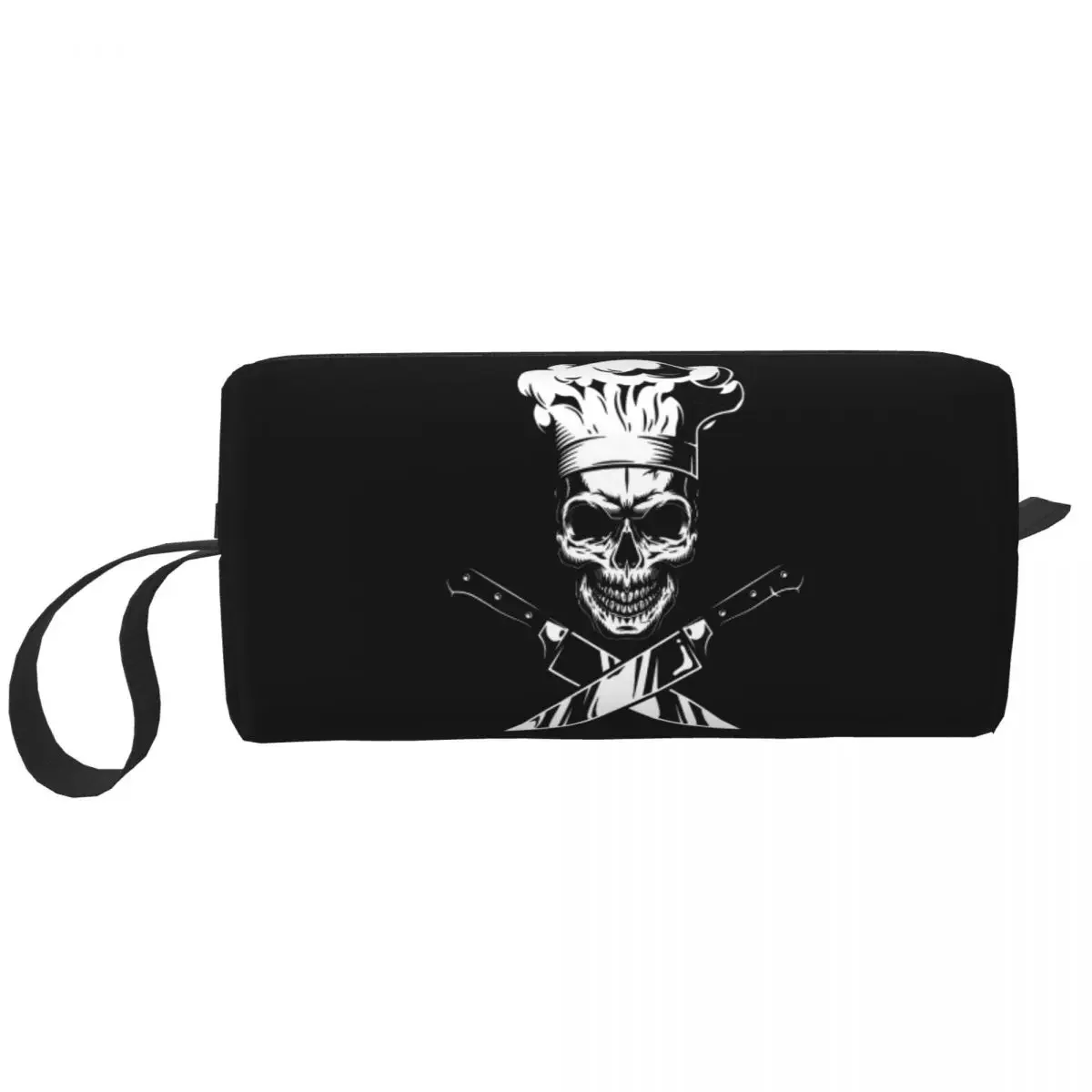 Chef Cooking Pirate Skull Cross Knife Travel Toiletry Bag Women Cosmetic Makeup Organizer Beauty Storage Bags Dopp Kit Case Box