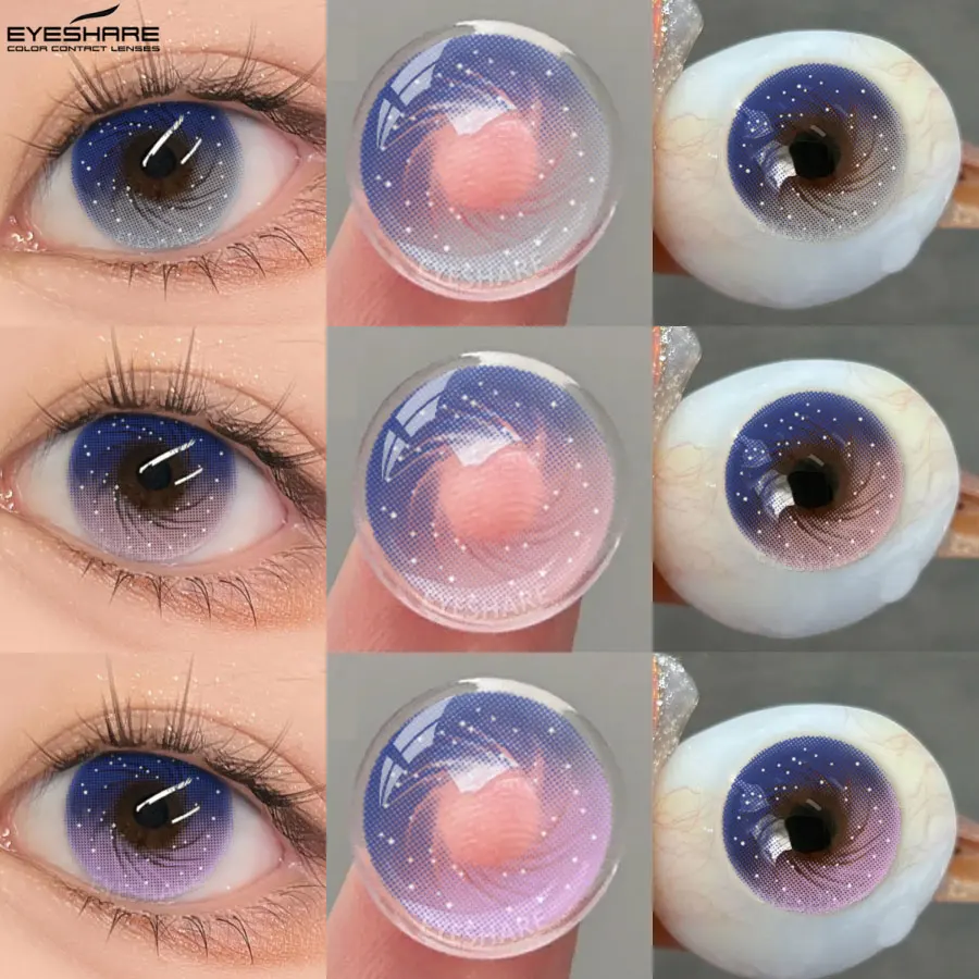 EYESHARE 1 Paar lila Kontaktlinsen für Augen, rosa, niedliche Linse, Augen-Make-up, Pupille, koreanische Softlinsen, farbige Kontaktlinsen für Damen