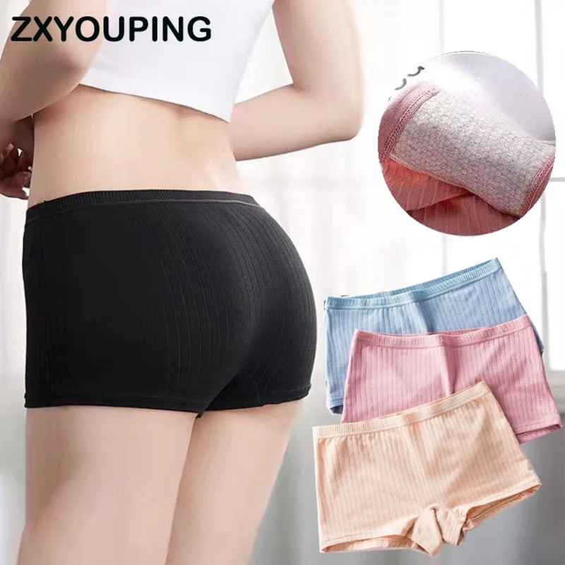 Plus Size Pure Cotton Flat Angle Underwear with High Waist and Tight Belly Thread, Antibacterial Cotton Pants, Four Corner Panti