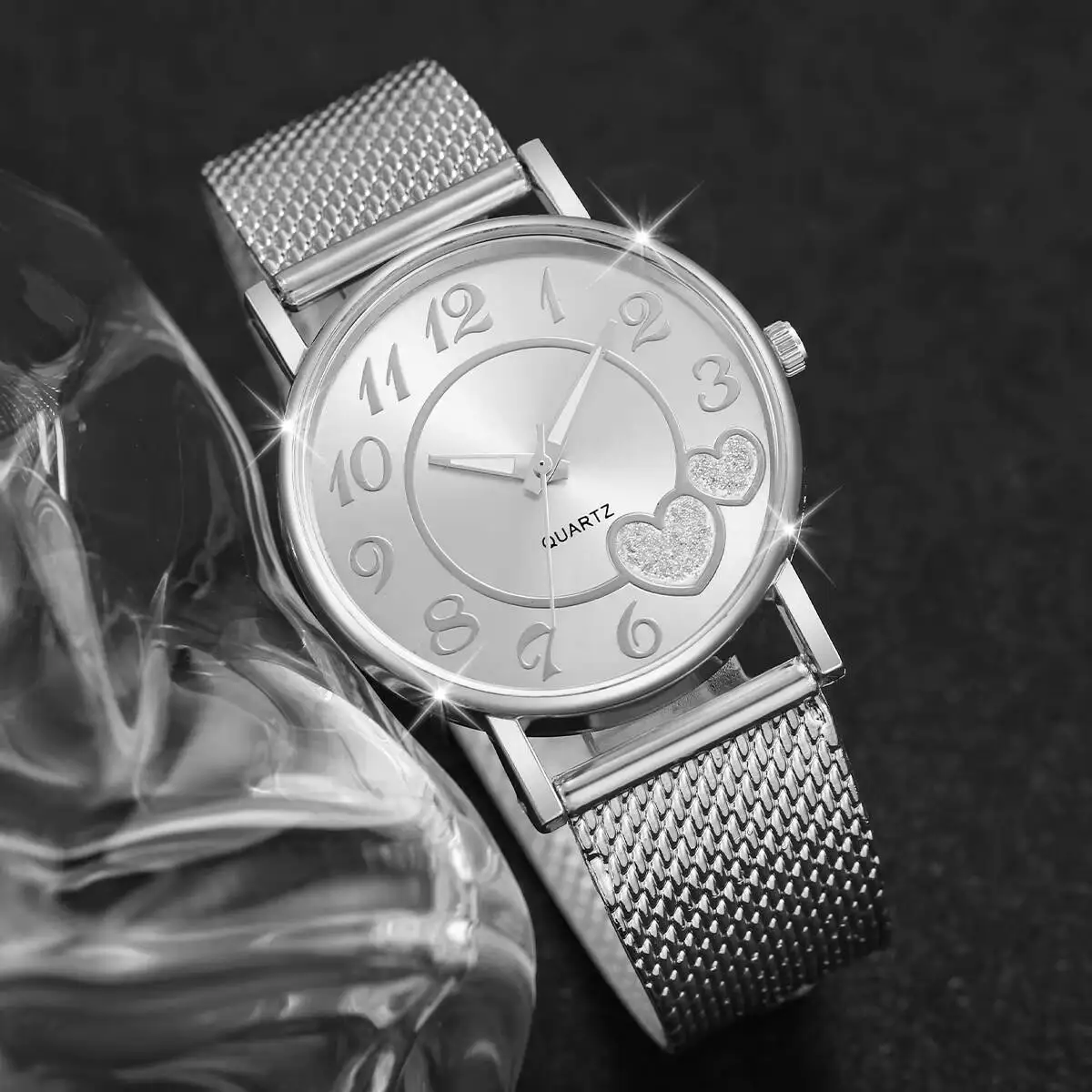1/3PCS Fashion Heart Dial Women Watches Casual Plastic Strap Quartz Wristwatch Relogio Feminino（Without Box） - view 5