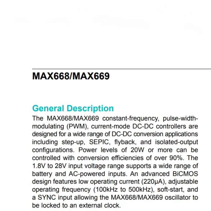 THE MAX668EUB 1.8V to 28V Input PWM Step-Up MAX668EUB+T Controllers in μMA