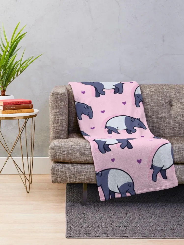 Tiny Tapirs Throw Blanket blanket lace sleeping bag blanket blankets for sofas cotton knit blanket