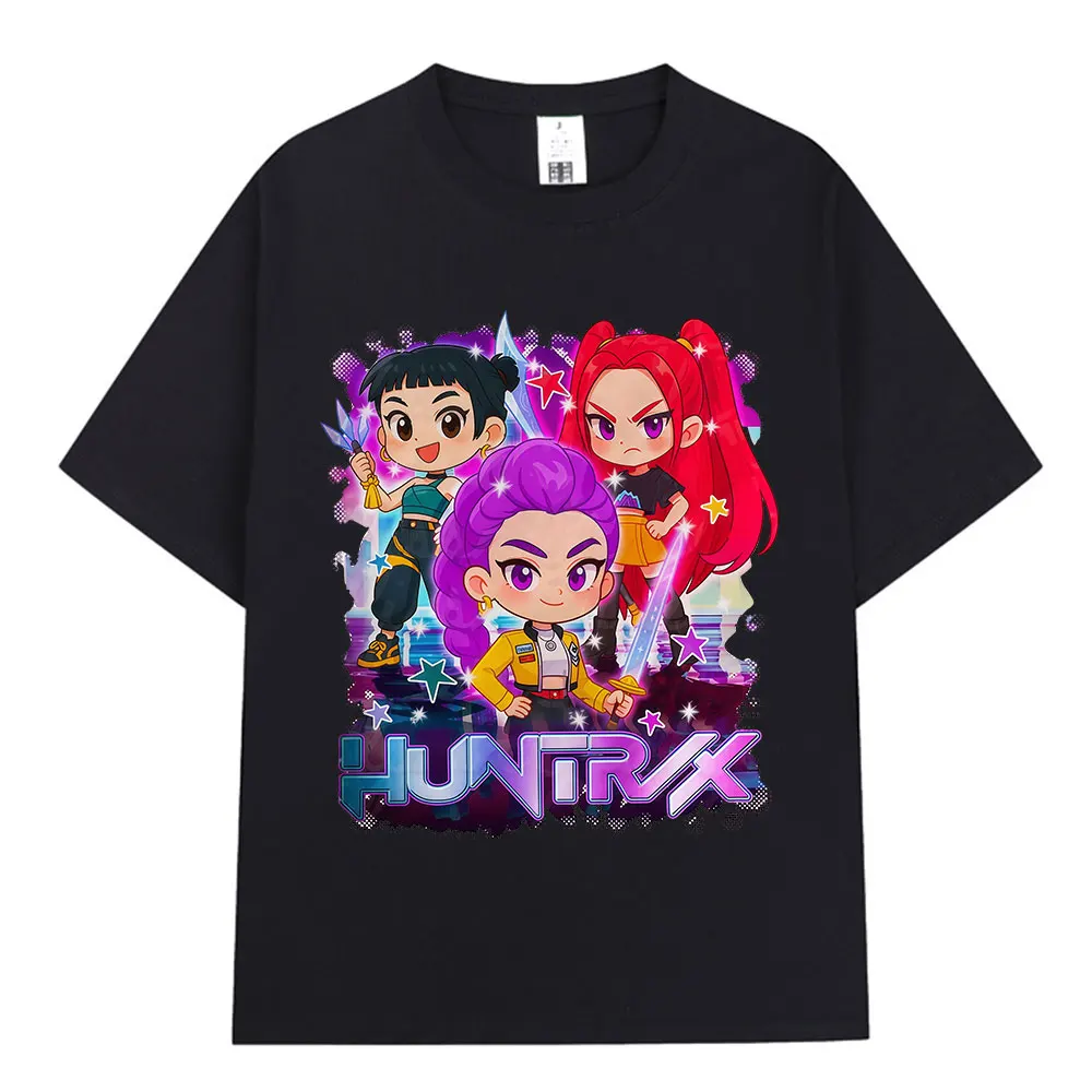 

K-Pop Demon Hunters T-shirts Rumi Mira Zoey Graphic Print T-shirt Men Women Clothing Cotton Casual Teenager T Shirt Streetwear