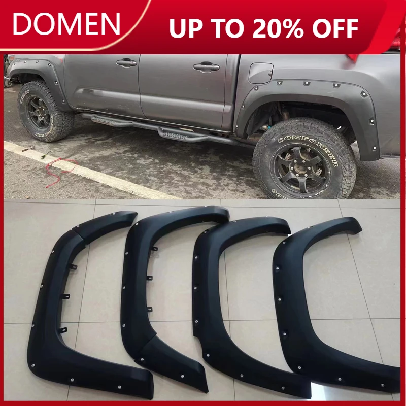 Guardabarros modificado para Toyota Tacoma 2016 2017 2018 2019 2020 2021 2022, guardabarros de arco de rueda, tuerca de remache de bolsillo de cabina doble