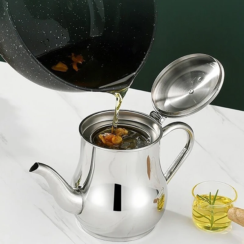 

Filter Oil Pot Stainless Steel Household Leak-proof Wine Pot Pouring Oil Bottle Seasoning Tank Kitchen Supplies Pot Oil Tank