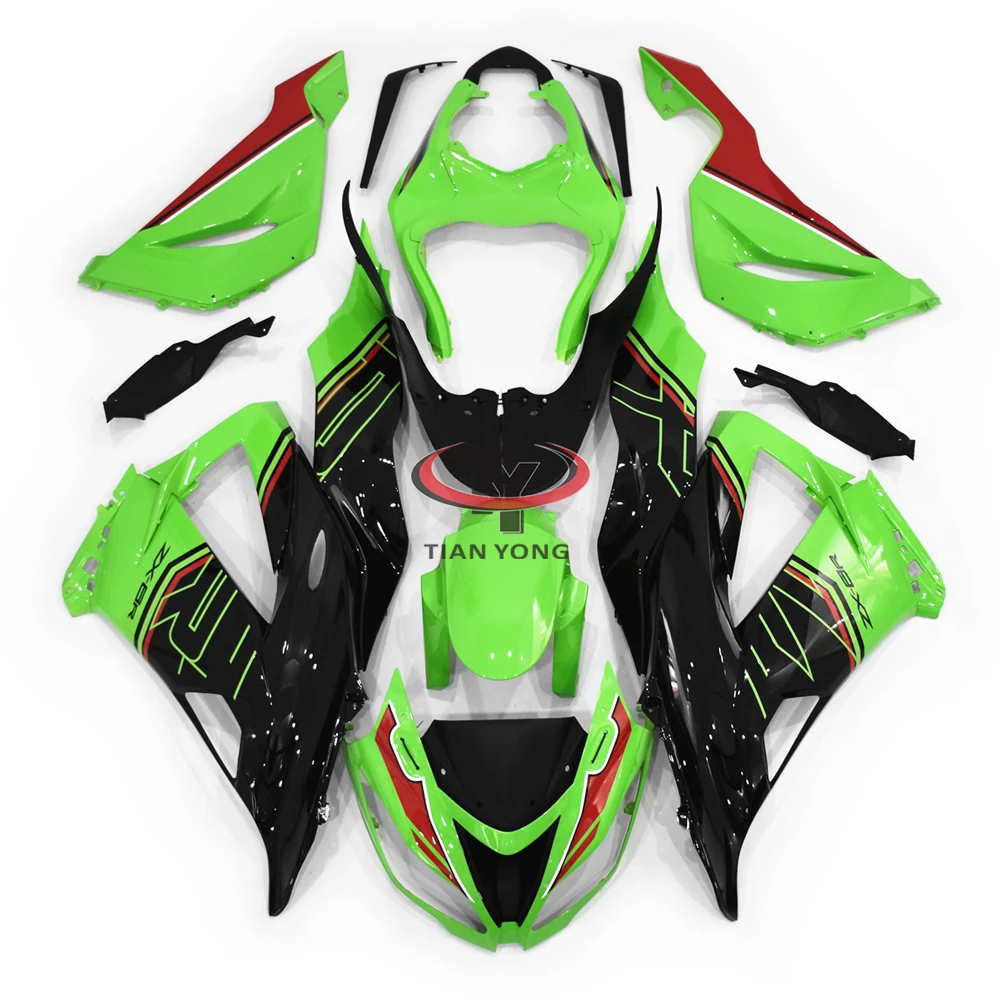 

Bodywork Cowling Green black red hollow letters Motorcycle Full Fairing Kit For ZX6R 2013 2014 2015 2016 2017 2018 ZX 6R 636