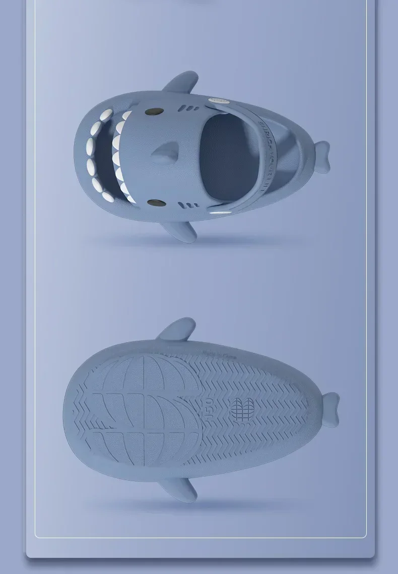 2026 Neue Sommer-Kindersandalen Kinder-Hausschuhe Cartoon-Hai-Schuhe für Jungen und Mädchen Baby Dicke Weiche Sohle Rutschfest – Detail 8