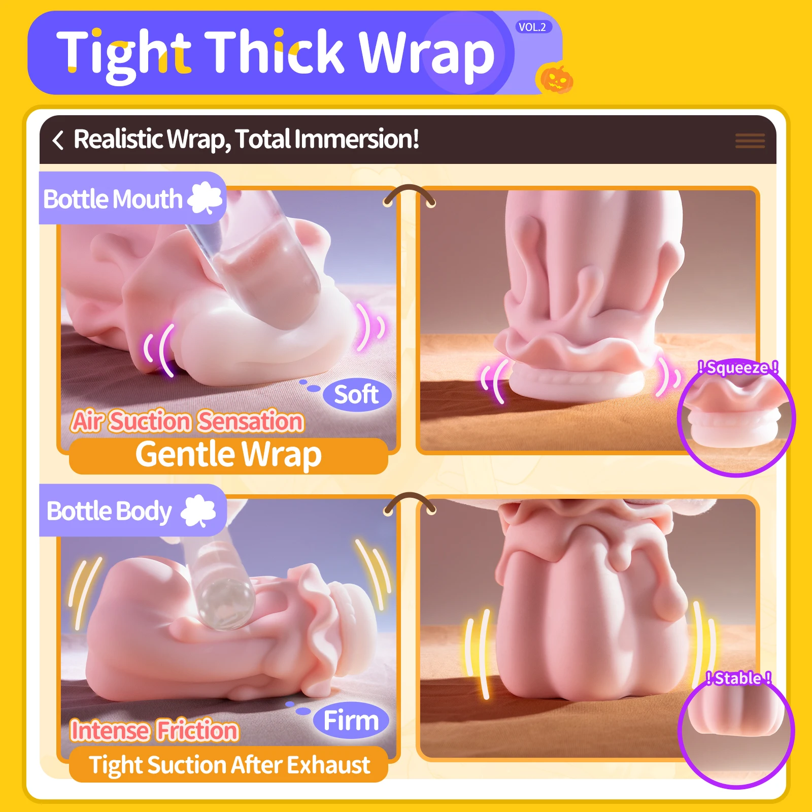 YUU Male Masturbators Pocket Pussy Anime Pumpkin Onahole Double Layer Process Realistic Vagina TPE Adult Sex Toy for Men 0.51kg - view 4