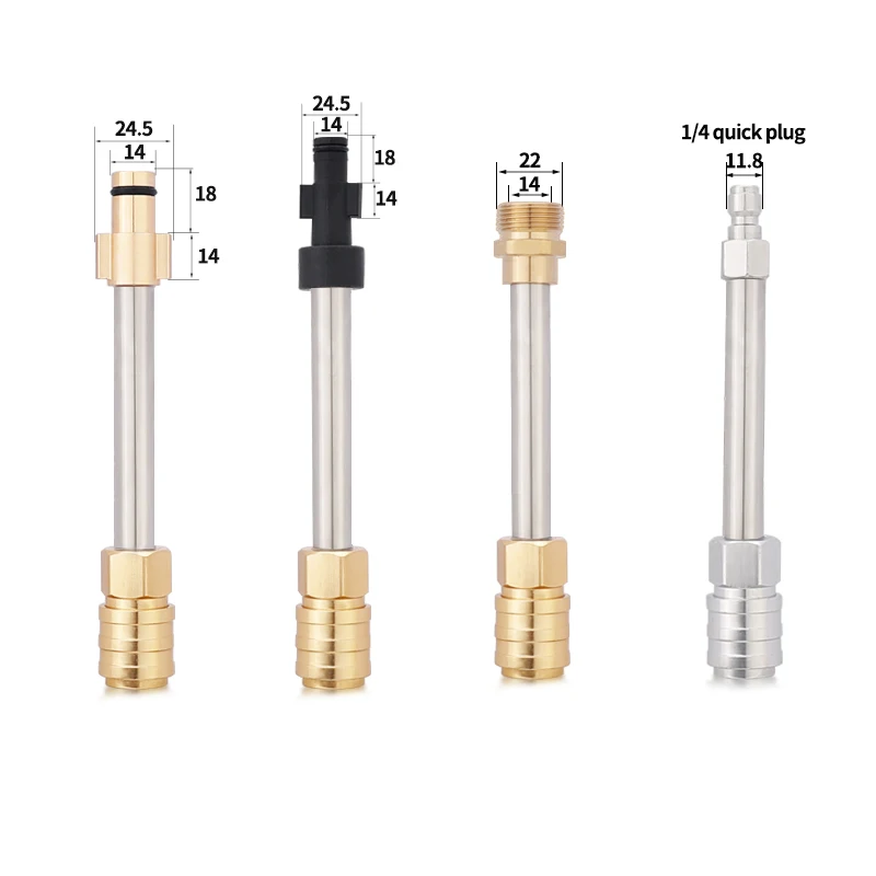 Car Wash Accessories 10cm Rod Lance Adapter Self-locking 1/4 Quick Connection For High Pressure Washer Gun For Karcher Lavor