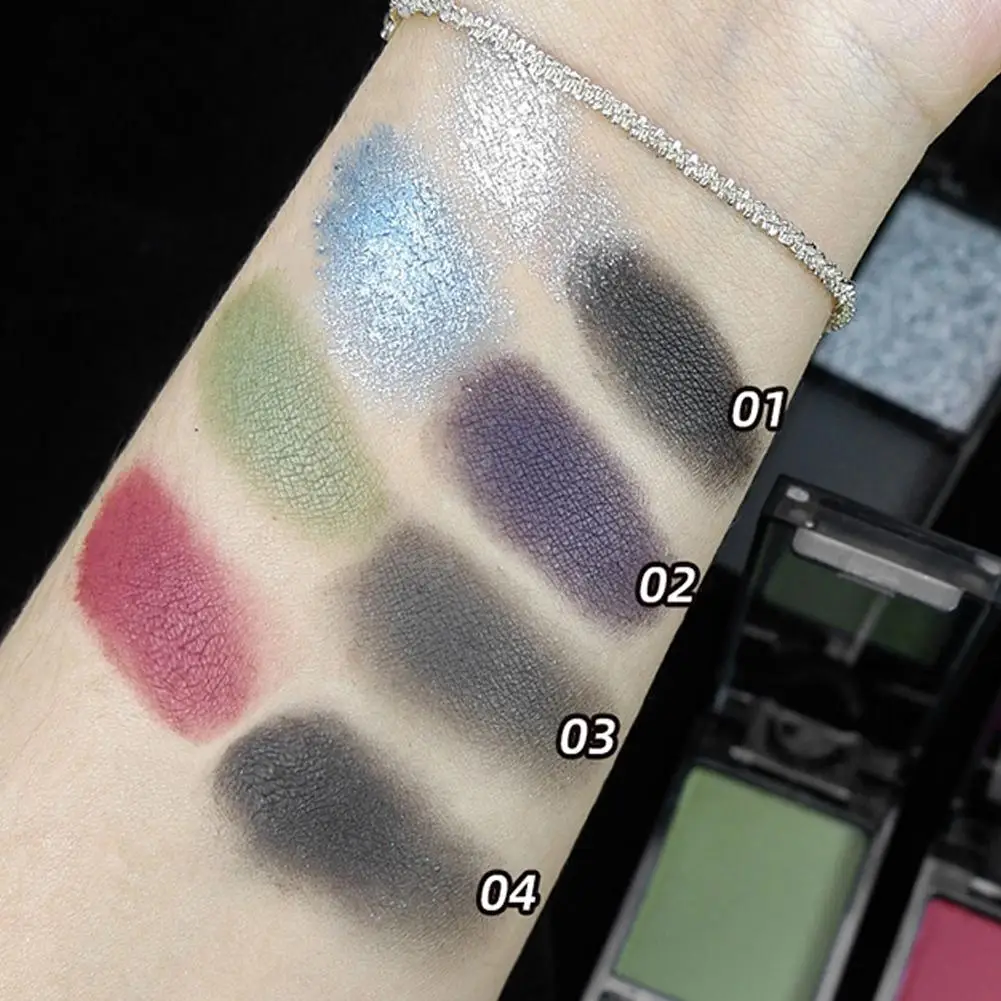 Paleta de sombras Duo gótico, punk smokey, maquiagem para os olhos com tons vermelhos, pretos, azuis e verdes, acabamento brilhante fosco