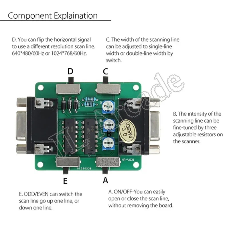 Scanline Generator Board Replacement Accessories Classics With VGA For Retro Arcade Games