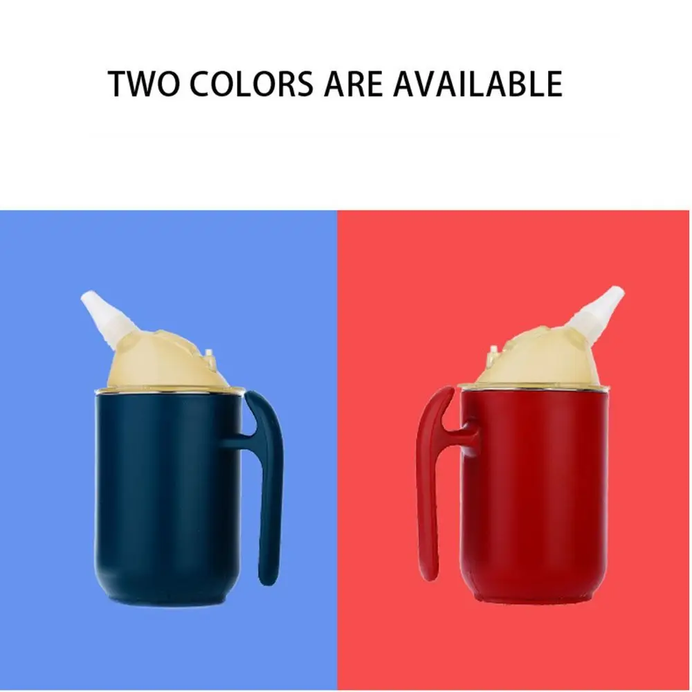 Gobelets anti-déversement pour adultes, 400ml, isolés, pour personnes âgées, avec poignée, tasse d'alimentation en acier inoxydable pour Patients
