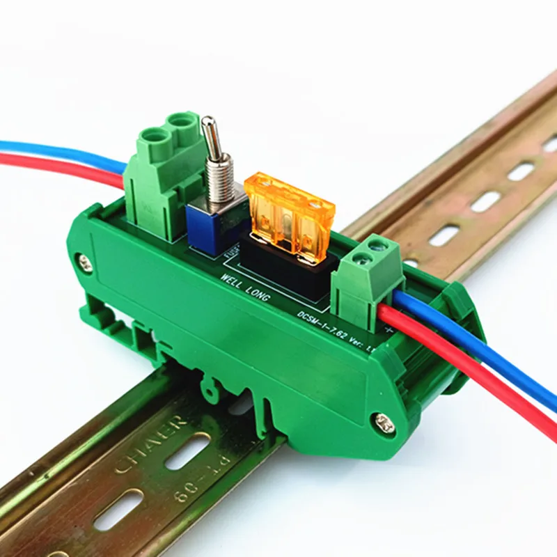 DIN Rail Mounted Fuse Distribution Board 1 Position with Switch And Fuse Module for AC/DC 5-32V Power Distribution System