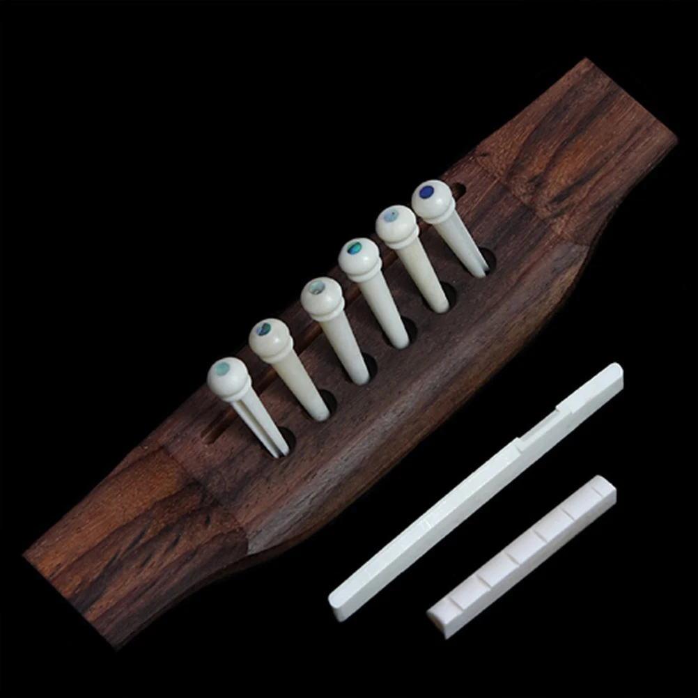 

Guitar bridge Acoustic guitar pins Guitar saddle nut set Acoustic guitar bridge pin saddle nut Guitar replacement set
