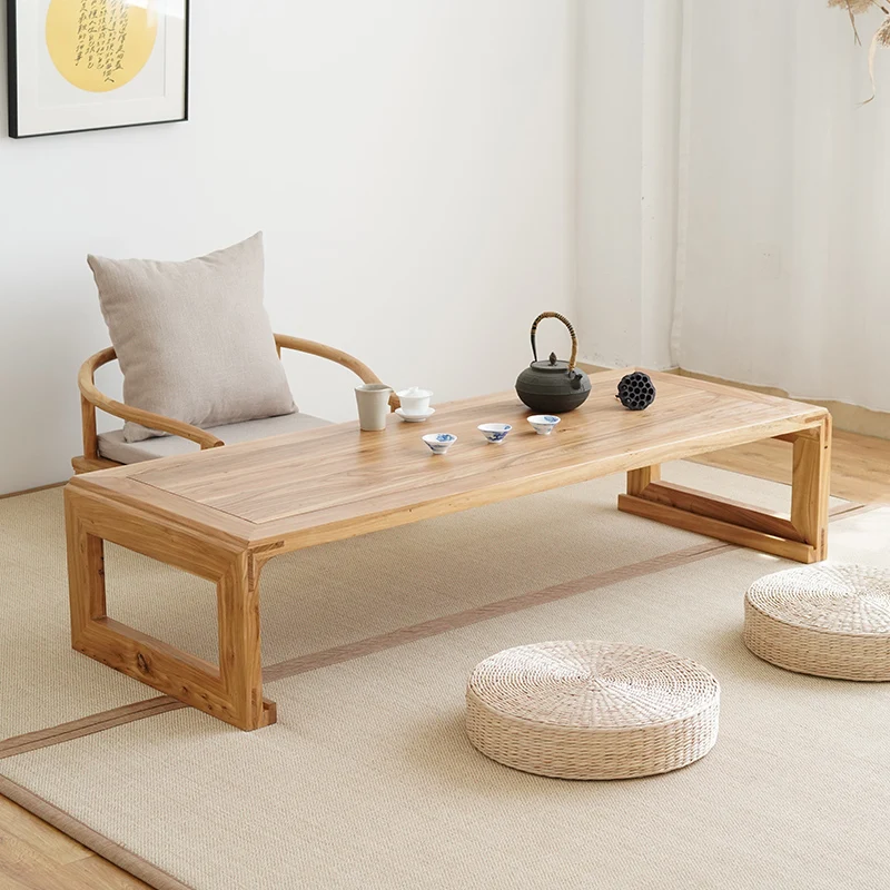 Solid wood tatami coffeeable, lowtable, sitting on thefloor, Japanese bay windowtable, Kang table, simple new Chinese Zen t