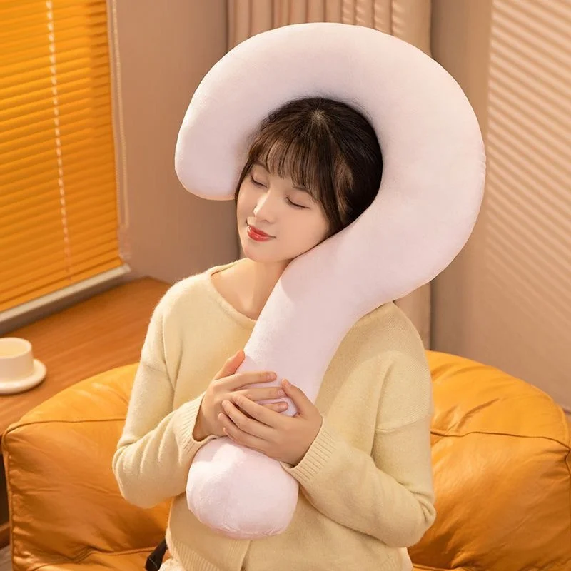 Question Mark U Neck Pillow Soft Back Support Cushion Sofa Decorative Body Pillow Ergonomic Waist Cushion Living Room Decoration