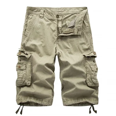 Baumwolle Cargo-Shorts Männer Sommer Männer Armee Militärische Taktische Homme Shorts Männlichen Casual Streetwear Multi-Tasche Cargo-Shorts