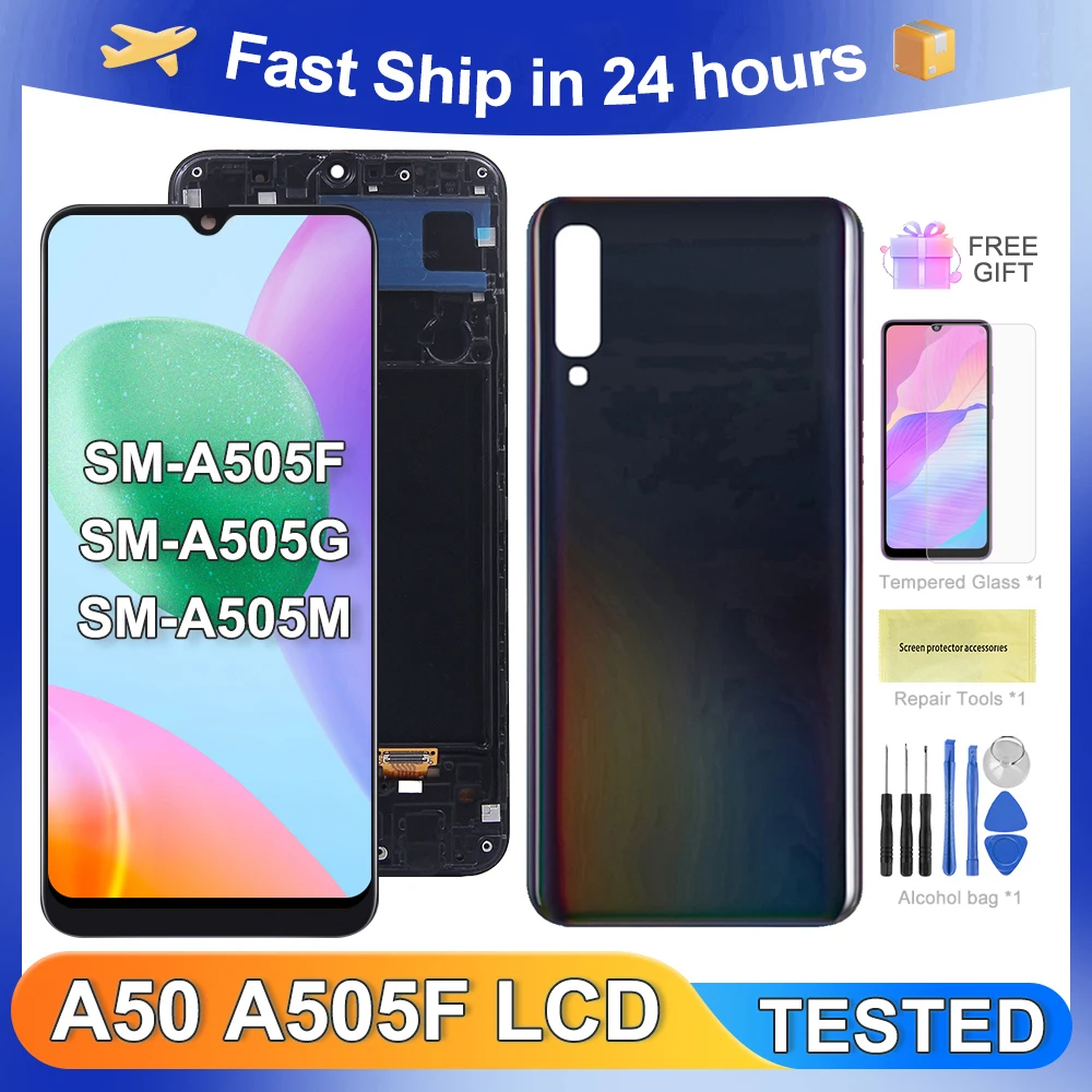 For Samsung A50 Tested A505F A505G A505W A505X A505G A505N LCD Display Touch Screen Digitizer Assembly Replacement