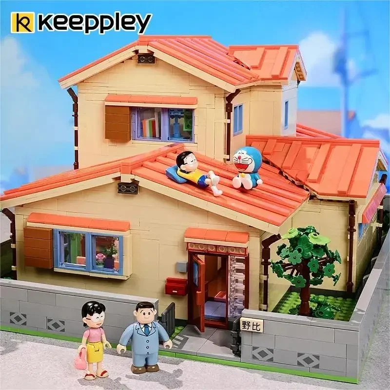 

New Keeppley Doraemon Nobi Nobita's Home Building Block Street View Model Tabletop Decorations Children's Toys Birthday Gifts