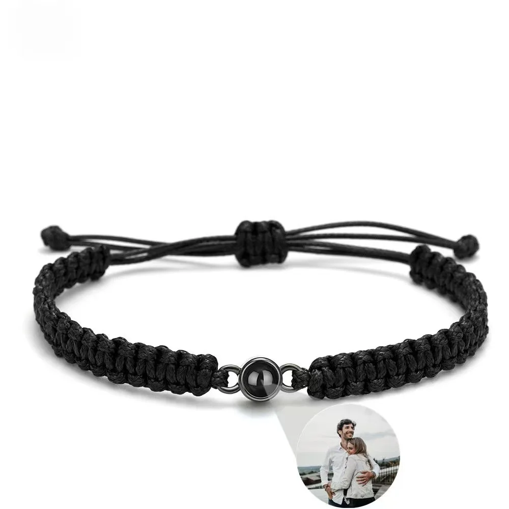DHQH Customized Photo Projection Bracelet Hand Woven Personalized Photo Projection Bracelet Memory Photo Bracelet Gift for Her - view 4
