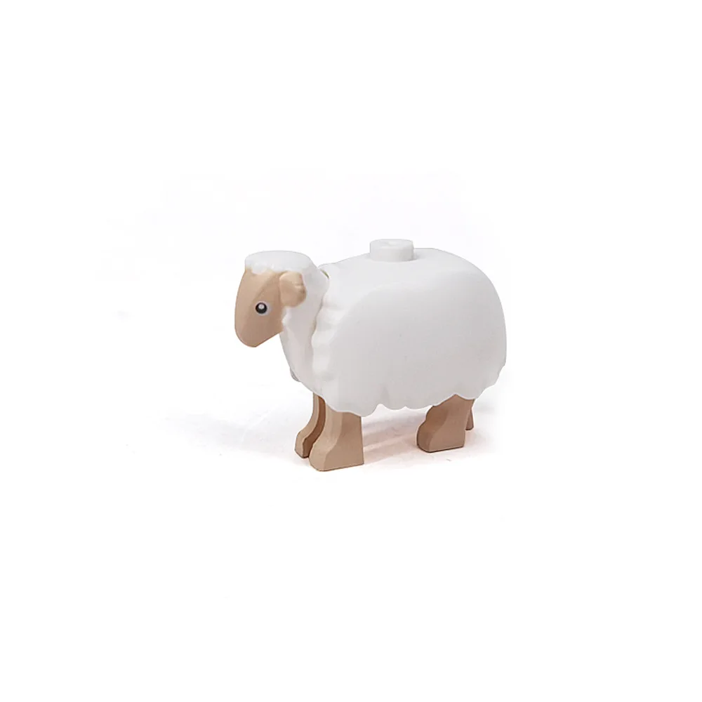 MOC City Animal Long Cashmere Sheep Building Blocks Street View Pastoral Farm Zoo Pets Friends Bricks Toys Gifts 74188 6342625