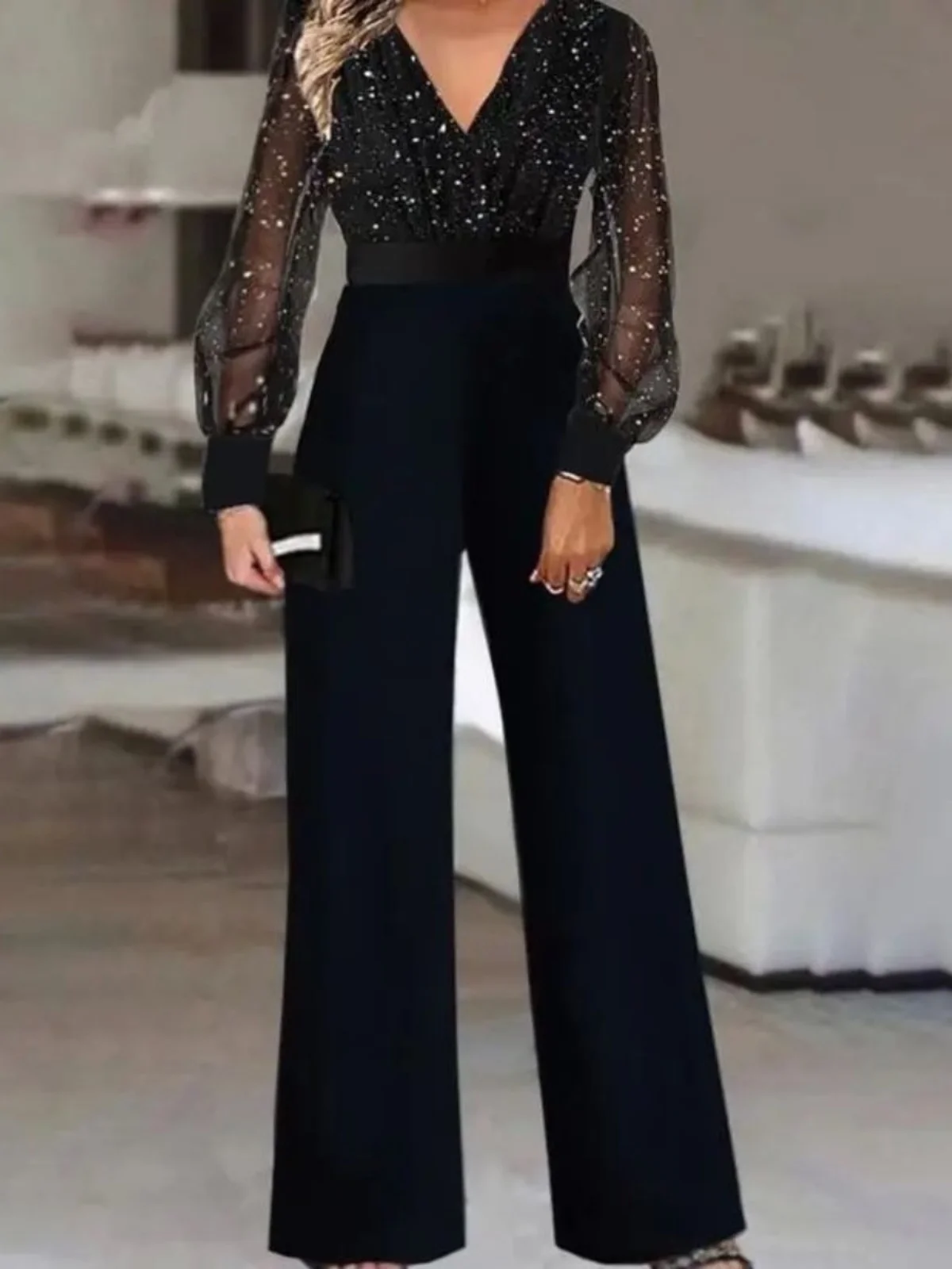 

Women's Me Splicing One-piece Pants Street Sle Casual Long Trousers l Waist Regular Thin Summer Collection