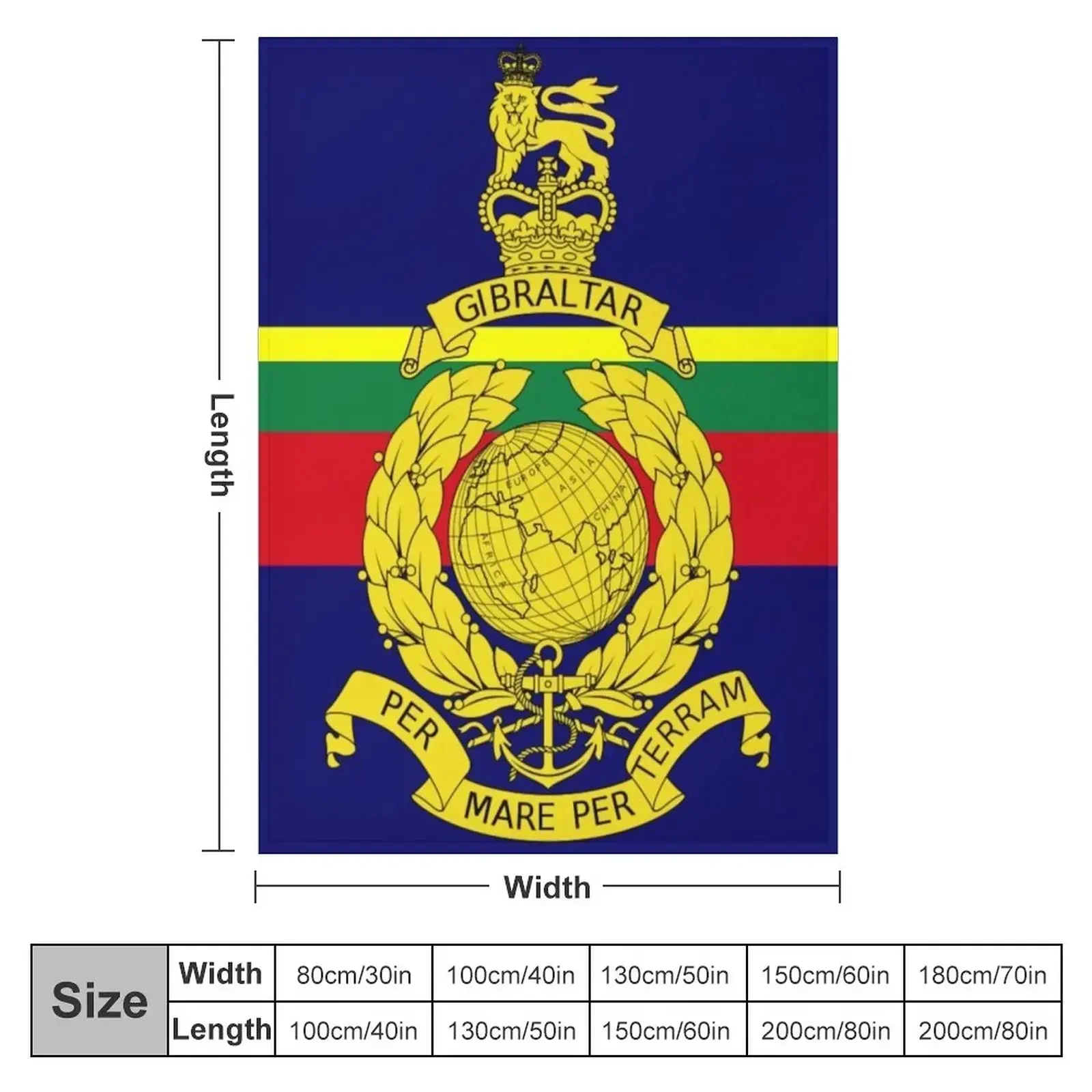 Flag of the Corps of Royal Marines Throw Blanket couch cozy soft plush fuzzy picnic outdoor blanket