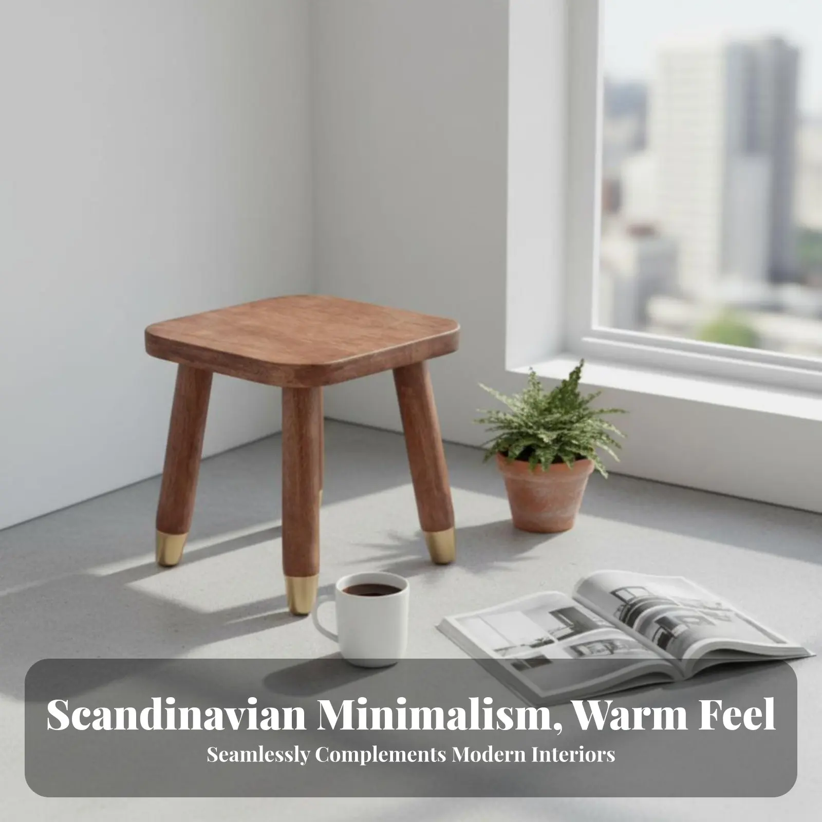 Picture 5: Low Height Stool Multi-Functional Handled Square Stool Fully Assembled Strong Load-Bearing for Entryway, Kitchen